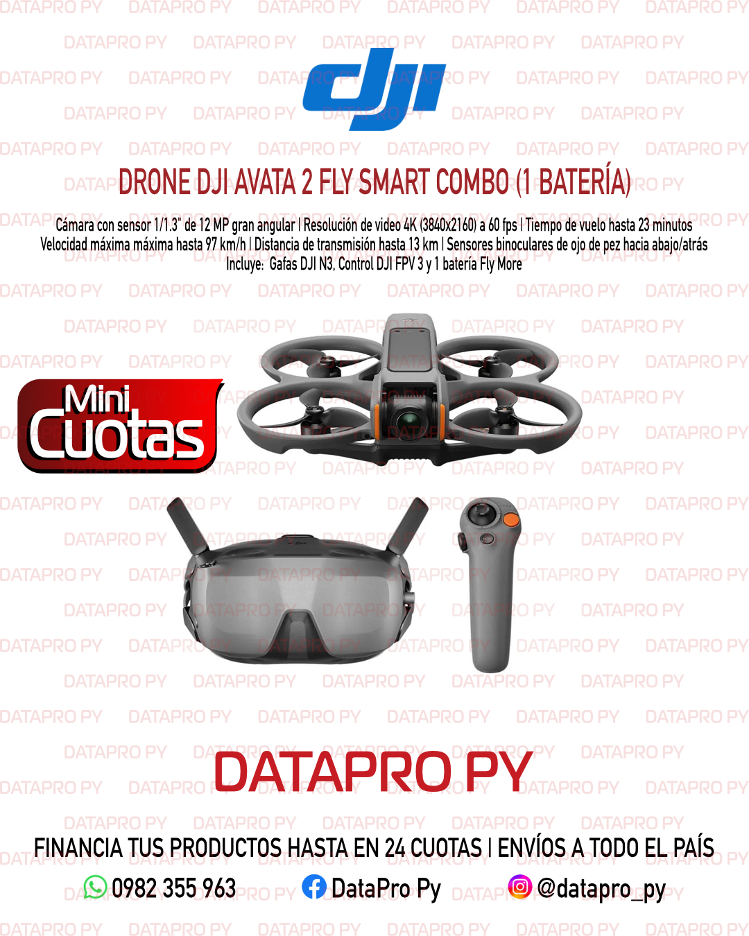 Drone DJI Avata 2 Fly Smart Combo (1 Batería)